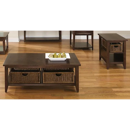 Basket Coffee Table and End Table Set